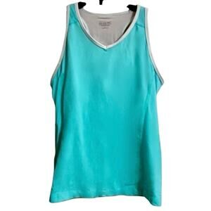 GANDER Mtn GSX Aqua Moisture Wicking V-Neck Workout Tank Size Large
